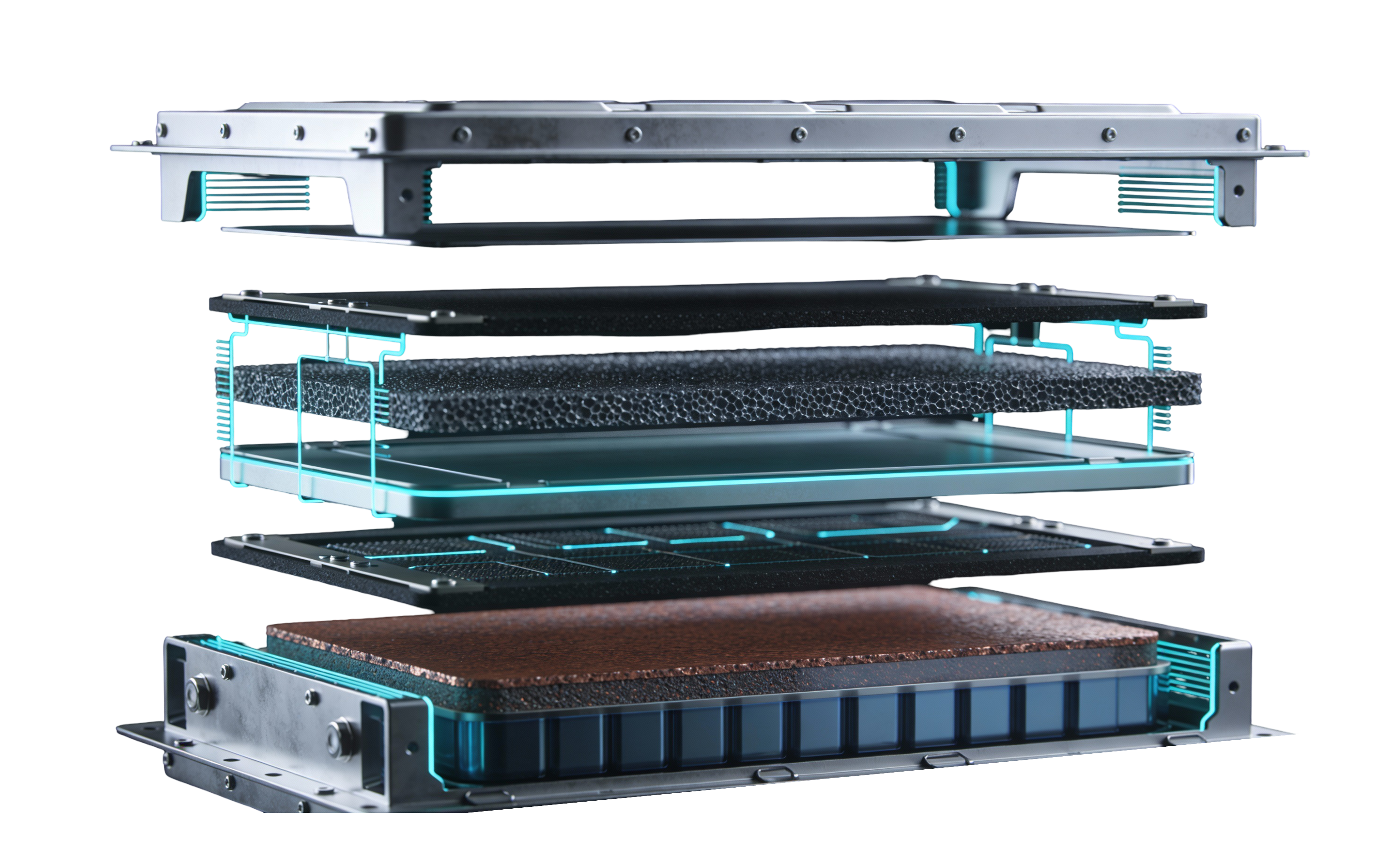 Exploded FeRON iron-air battery cell for long-duration energy storage in India